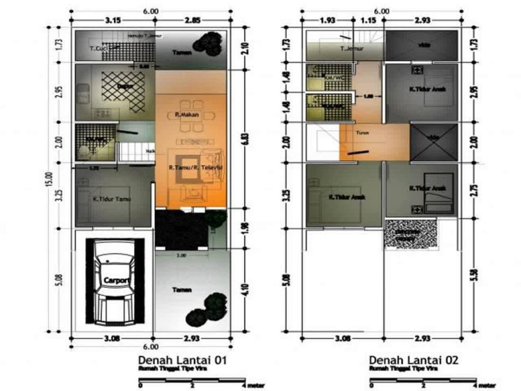 Cantik 21 Gambar Rumah Minimalis Ukuran 4x12 63 Untuk Dekorasi Interior ...