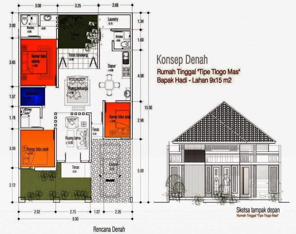 Luar Biasa 21 Gambar Rumah Minimalis 1 Lantai 3 Kamar 78 Dalam Ide Renovasi Rumah Oleh 21 Gambar 7728