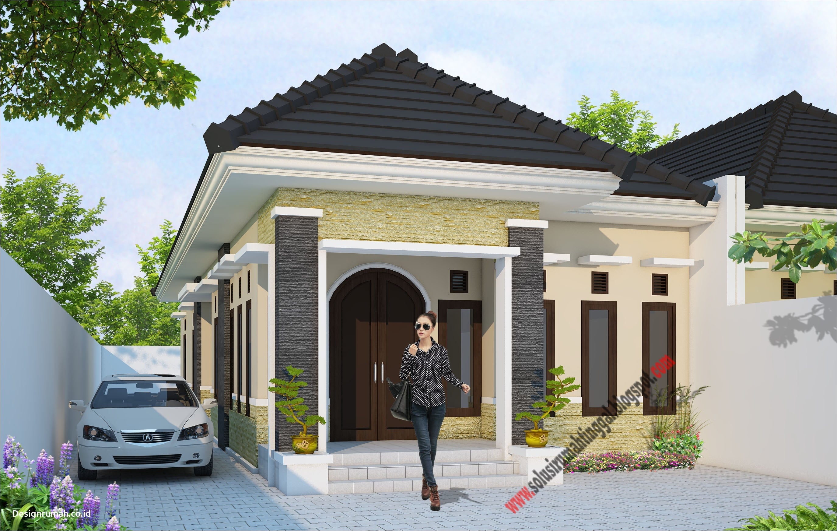 Anggun Desain Rumah Modern Klasik 1 Lantai 36 Dalam Perencanaan Desain Rumah untuk Desain Rumah Modern Klasik 1 Lantai