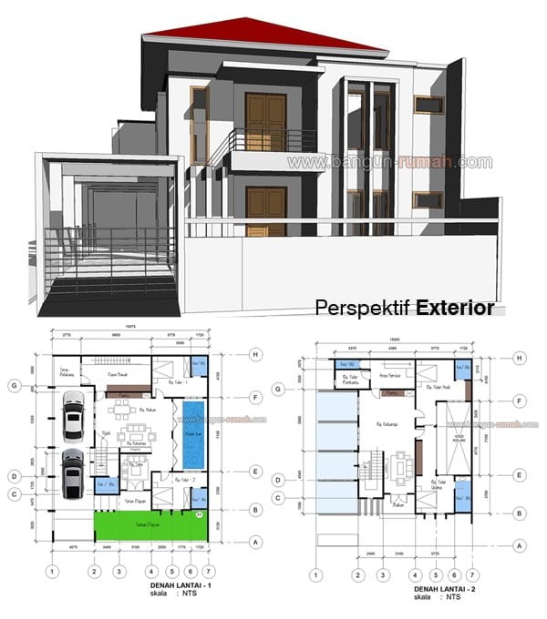 Desain Rumah  Modern Ukuran 15x20 Arcadia Desain