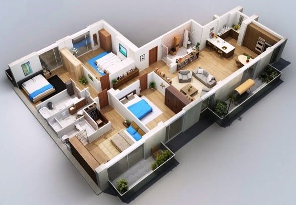 Cantik Desain Rumah Sederhana Kamar 4 74 Dengan Tambahan Perencanaan Desain Rumah oleh Desain Rumah Sederhana Kamar 4