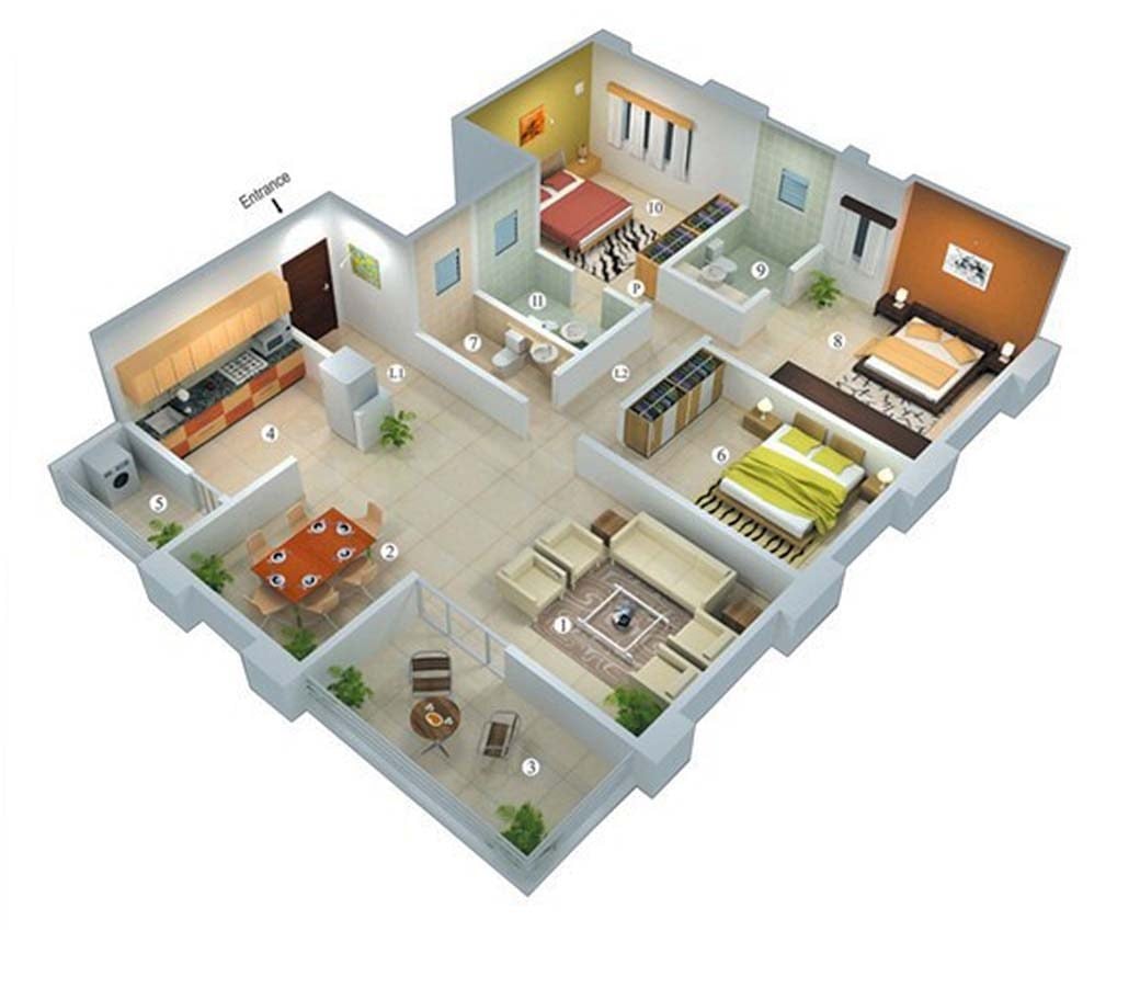 Epik Desain Rumah Sederhana 1 Lantai 3 Kamar Tidur 3d 76 Untuk Ide Dekorasi Rumah Kecil dengan Desain Rumah Sederhana 1 Lantai 3 Kamar Tidur 3d