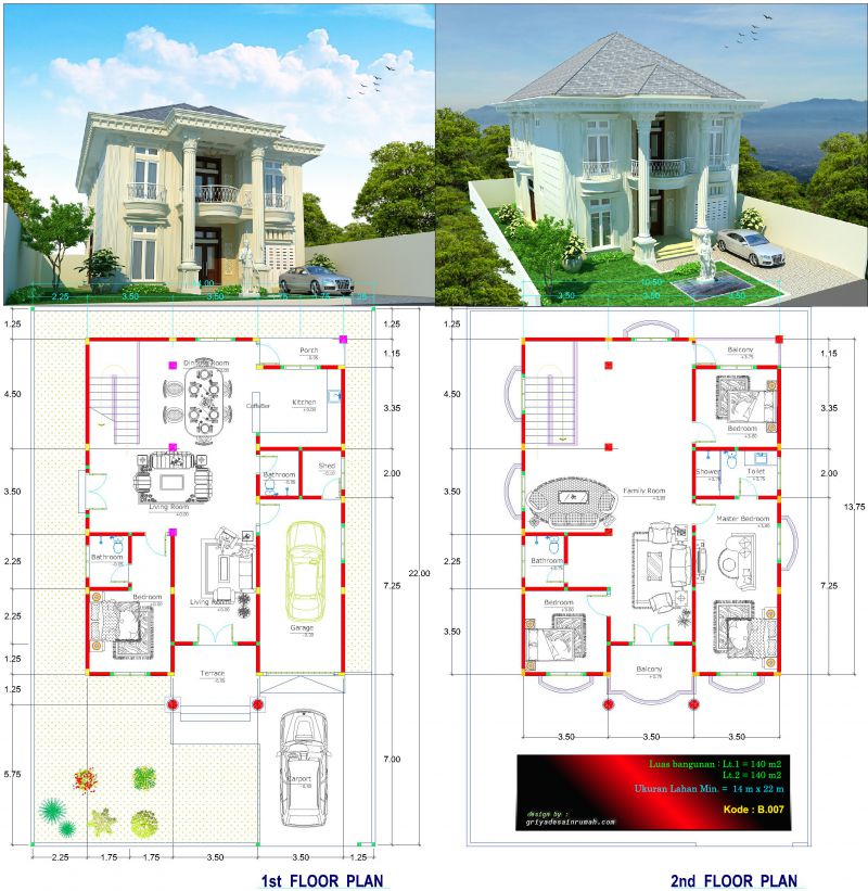 Imut Desain Rumah  Mewah Lantai  Dua  35 Tentang Dekorasi  