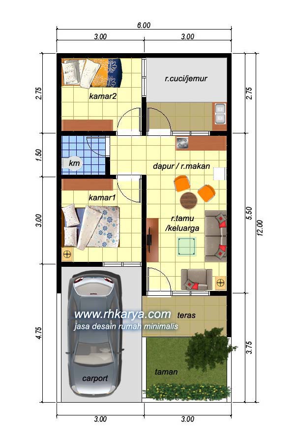Imut Desain Rumah Sederhana Ukuran 6x13 83 Dalam Ide Dekorasi Rumah oleh Desain Rumah Sederhana Ukuran 6x13