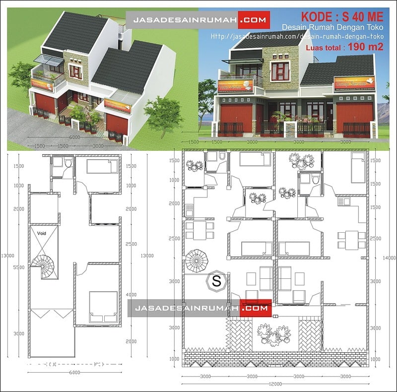 Indah Desain Rumah  Sederhana Dengan Warung  64 Bangun Ide 