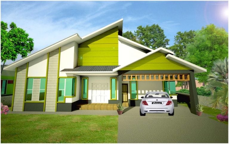 Kemewahan Desain Rumah  Minimalis Modern  Warna Hijau  92 