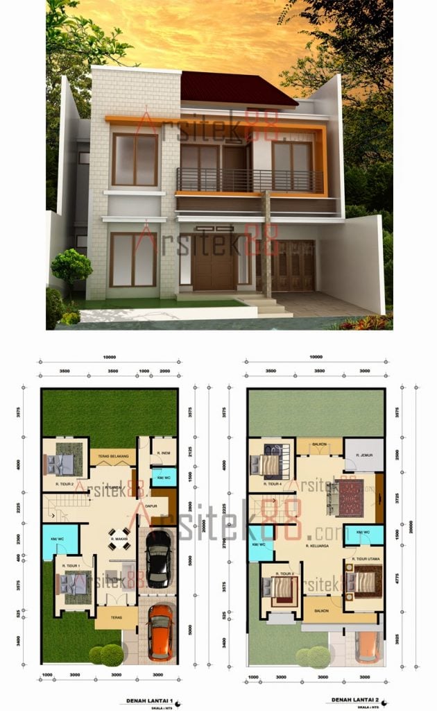 Desain Rumah Modern 10 X 20