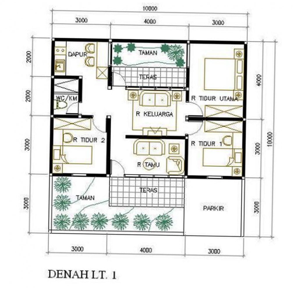  Desain  Rumah 9x10 3 Kamar