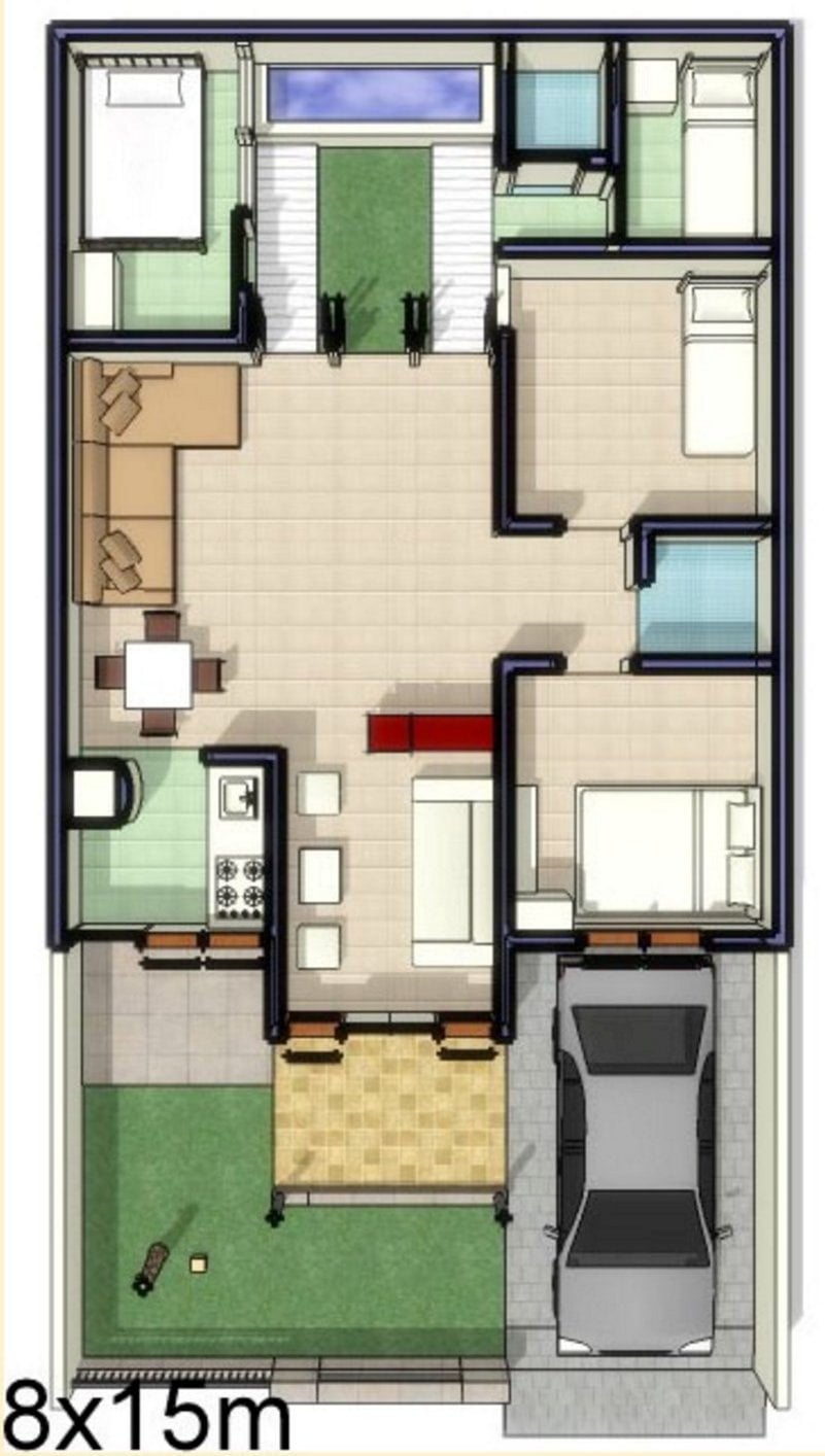 Luar biasa Desain Rumah Sederhana 8x15 82 Dengan Tambahan Desain Rumah Gaya Ide Interior untuk Desain Rumah Sederhana 8x15