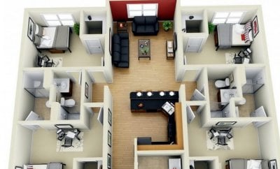 Menakjubkan Desain Rumah Sederhana 4 Kamar Tidur 75 Dengan Tambahan Ide Desain Rumah Furniture dengan Desain Rumah Sederhana 4 Kamar Tidur