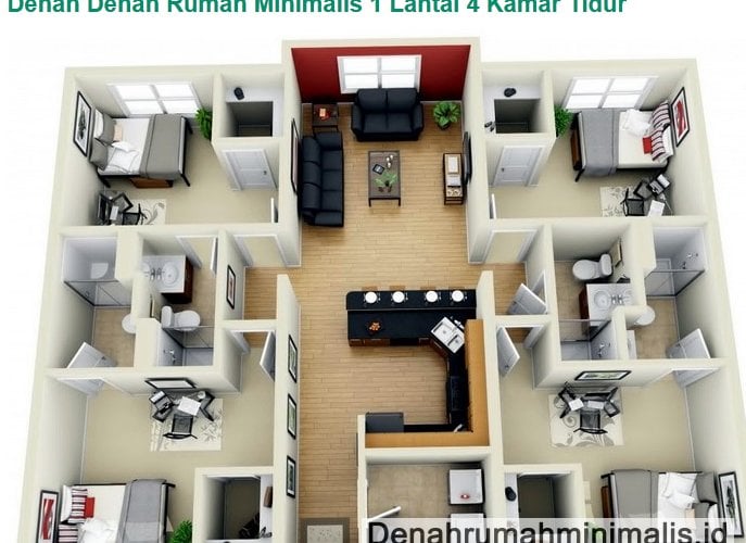 Menakjubkan Desain Rumah Sederhana 4 Kamar Tidur 75 Dengan Tambahan Ide Desain Rumah Furniture dengan Desain Rumah Sederhana 4 Kamar Tidur