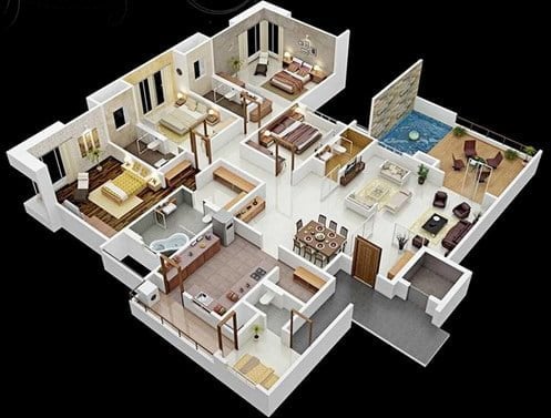 Menyenangkan Desain Rumah Sederhana Kamar 4 79 Desain Interior Untuk Renovasi Rumah dengan Desain Rumah Sederhana Kamar 4
