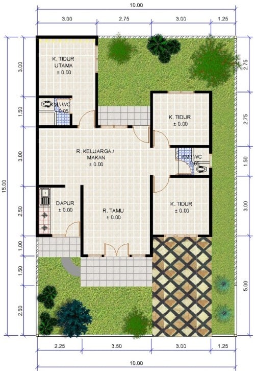  Minimalis  Desain Rumah  Sederhana  3 Kamar 1 Lantai 49 