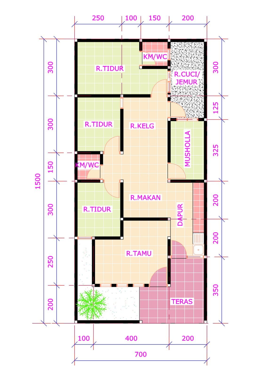 Terbaik Desain Rumah Sederhana 6x10 3 Kamar 44 Dalam Ide Dekorasi Rumah dengan Desain Rumah Sederhana 6x10 3 Kamar