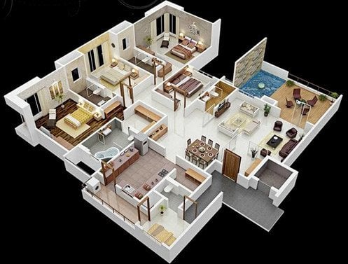 Unik Desain Rumah Sederhana 4 Kamar 12 Dalam Ide Dekorasi Rumah Kecil dengan Desain Rumah Sederhana 4 Kamar
