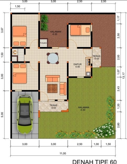 Wow Desain Rumah Sederhana 6 X 10 Meter 54 Ide Dekorasi Rumah untuk Desain Rumah Sederhana 6 X 10 Meter