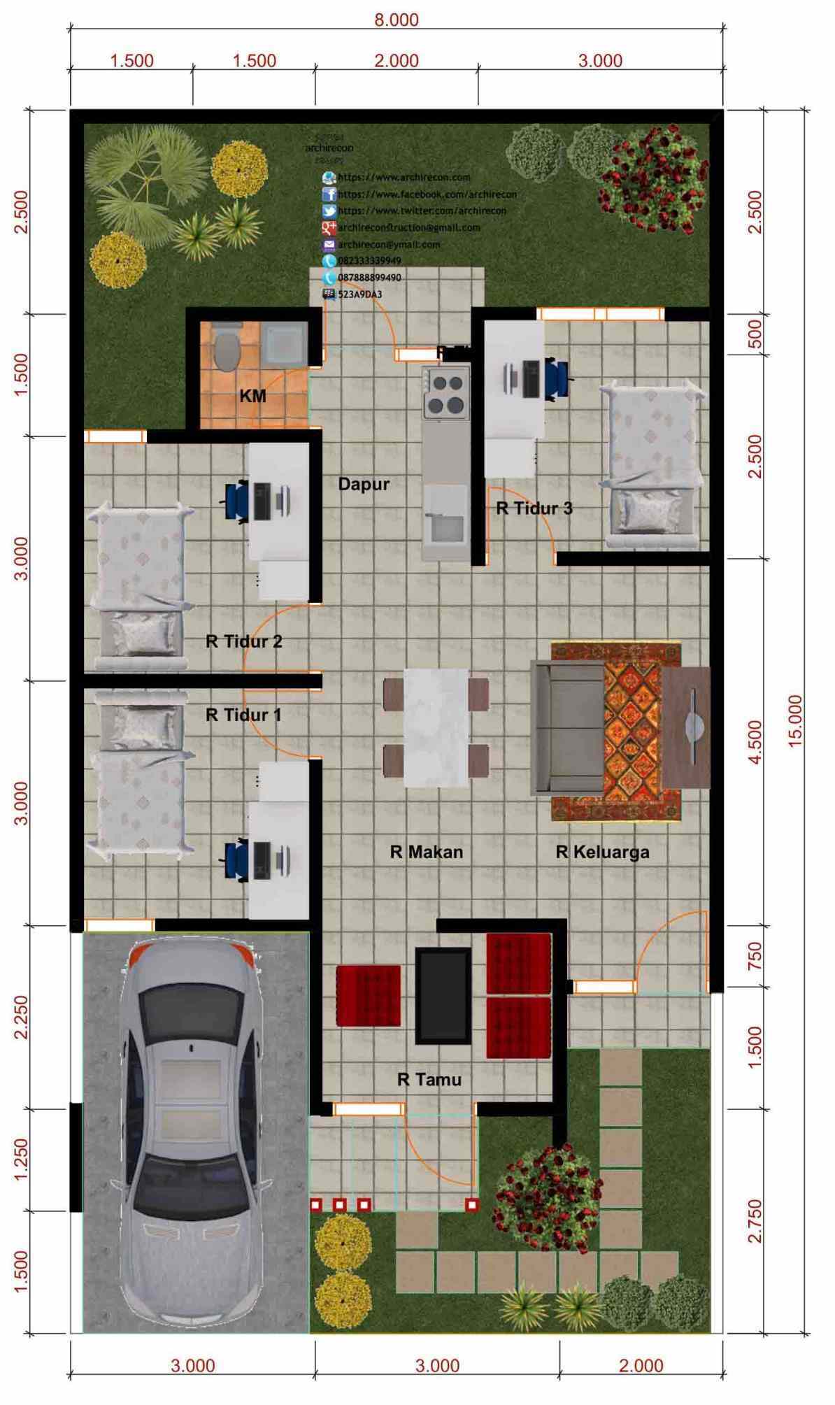 19 Gambar Denah Rumah Minimalis Sederhana Terbaru dan Terlengkap