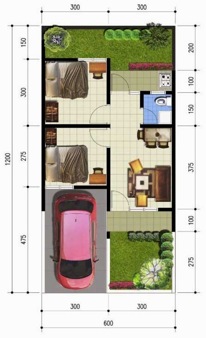 19 Terindah Denah Rumah 6×10 Istimewa Banget