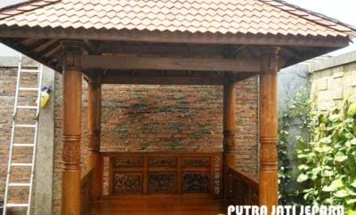 20 Gambar Gazebo Kayu Jati Terbaru dan Terlengkap