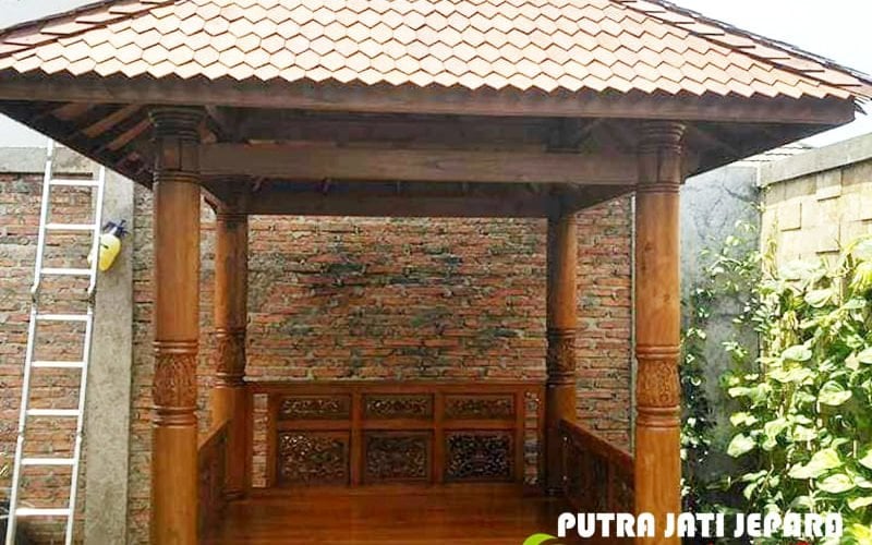 20 Gambar Gazebo Kayu Jati Terbaru dan Terlengkap