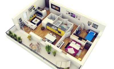 23 Ragam Seni Desain Rumah 2 Kamar Tidur Paling Populer di Dunia