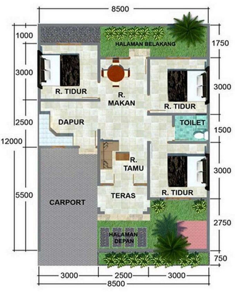 26 Kumpulan Desain Denah Rumah Minimalis Paling Terkenal