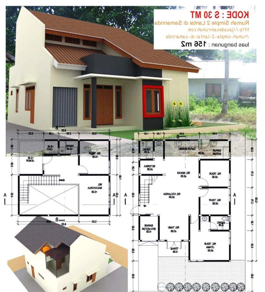 Denah Rumah Minimalis Sederhana 6x9 Arcadia Desain