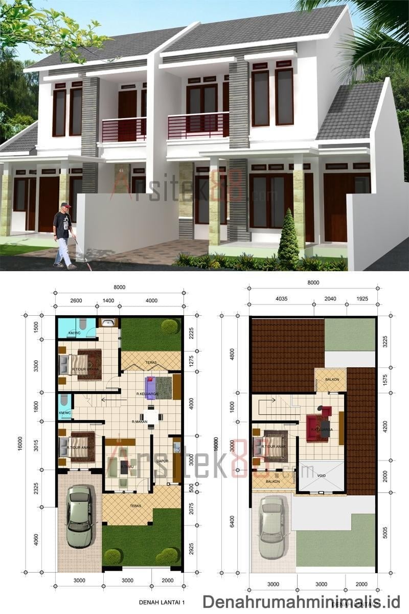 28 Ide Cantik Desain Rumah 8×12 2 Lantai Terbaru dan Terlengkap