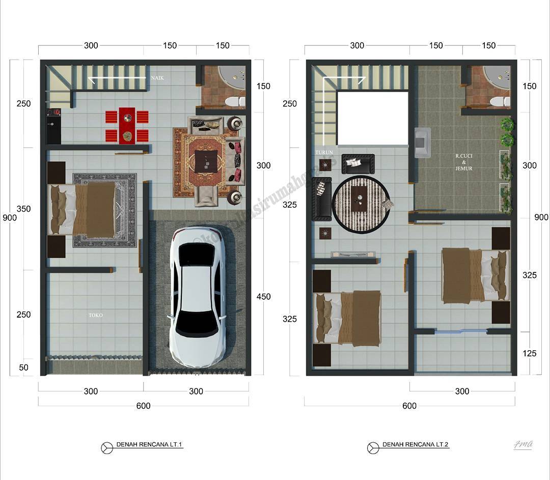 34 Inspirasi Denah Rumah Terbaru Trend Masa Kini