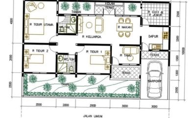 36 Inspirasi Denah Rumah 4 Kamar Tidur Terbaru Paling Terkenal