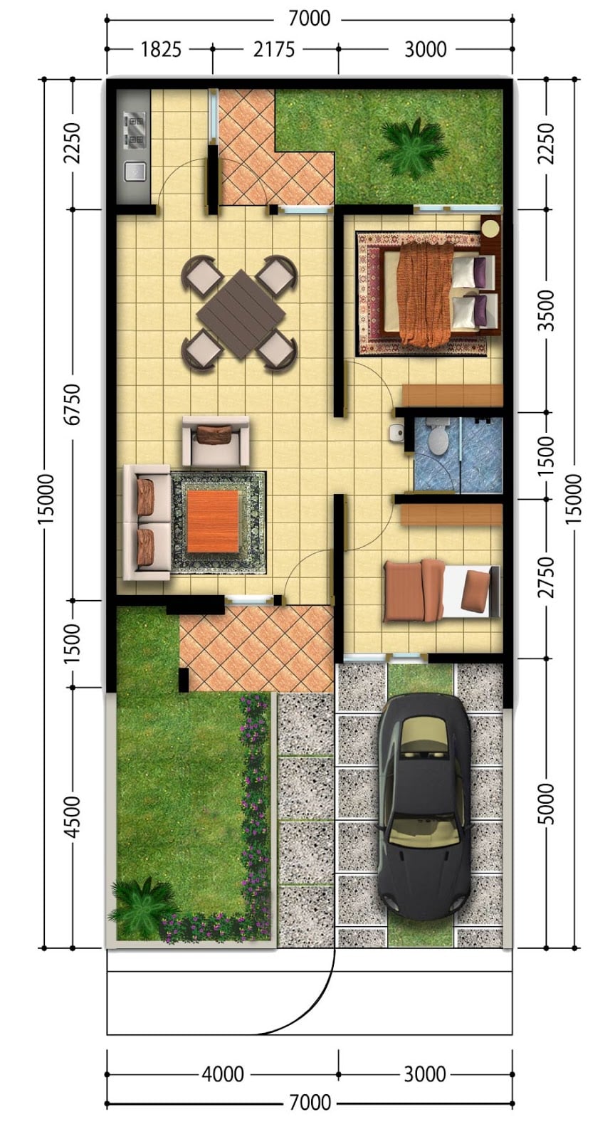 36 Trendy Desain Rumah Minimalis 7 X 15 Terbaru dan Terlengkap