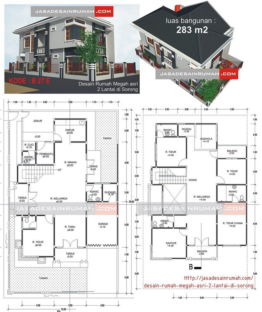 40 Terbaik Denah Rumah Mewah 2 Lantai Trend Masa Kini