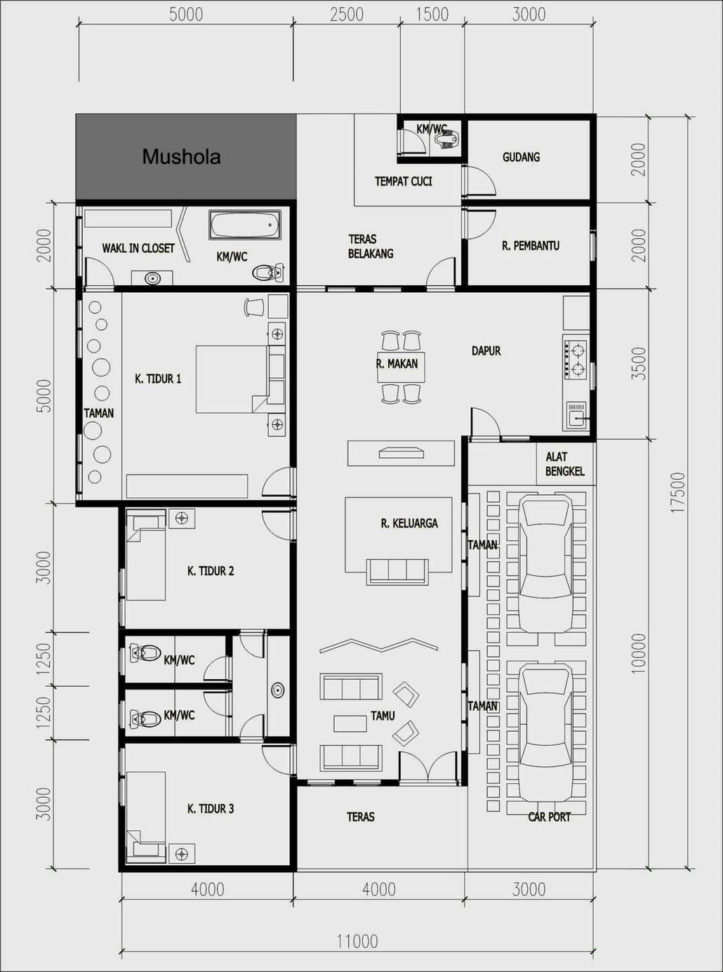 41 Inspirasi Denah Rumah 4 Kamar Tidur Terbaru Kreatif Deh