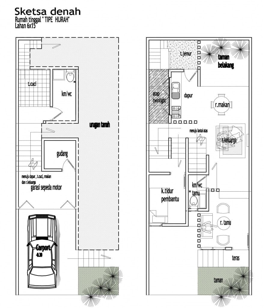 42 Gambar Desain Rumah Minimalis 6×15 Kreatif Deh