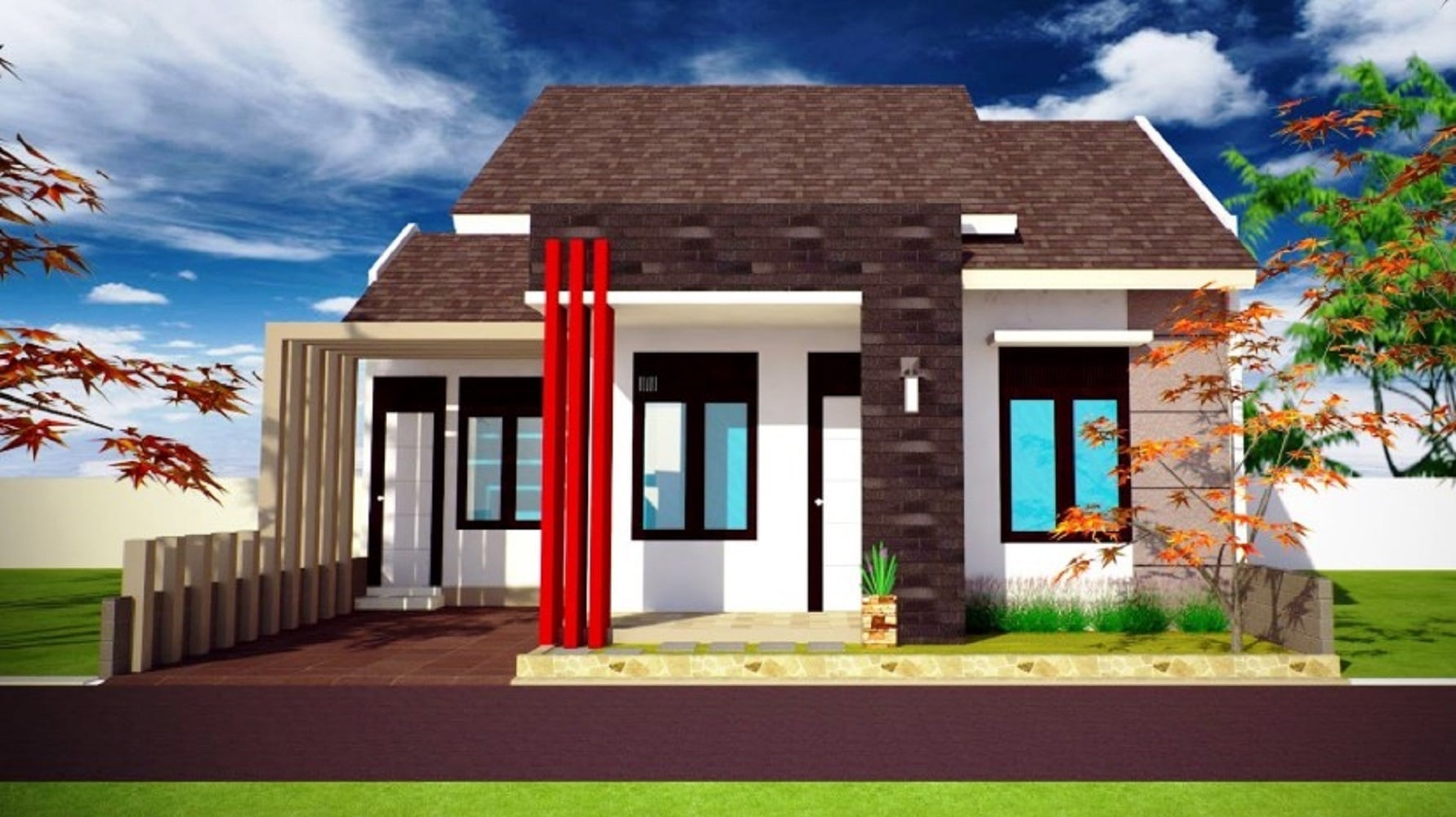 Rumah Minimalis 1 Lantai 2 Kamar Tidur Arcadia Desain