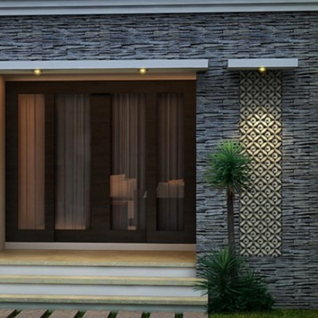 55 Terindah Rumah Minimalis Batu Alam Tampak Depan Terbaru 2020