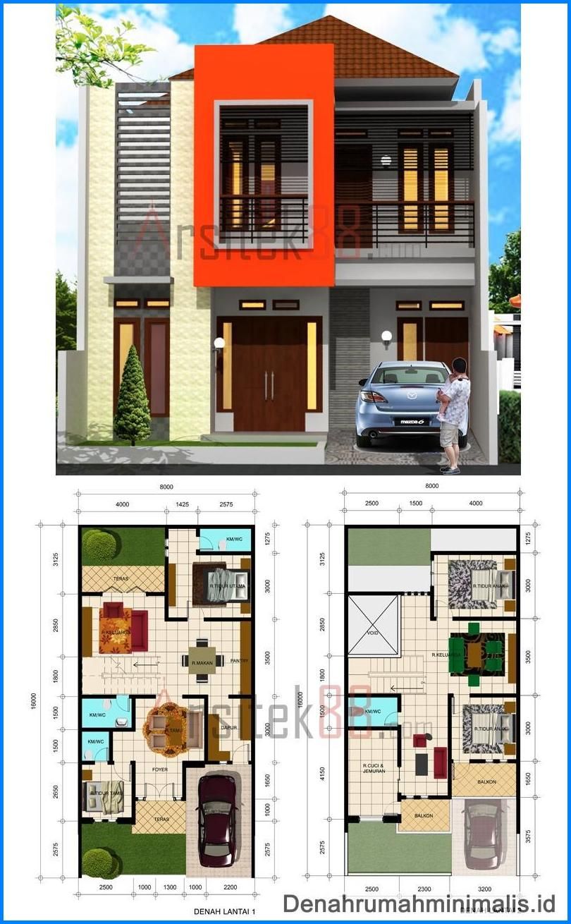 57 Ide Cantik Desain Rumah Minimalis Modern 2 Lantai Terbaru Istimewa Banget