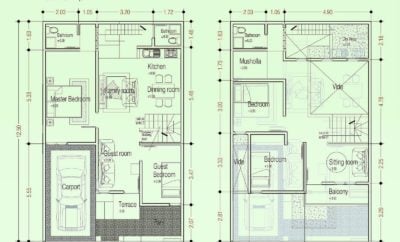 73 Terindah Denah Rumah Minimalis 2 Lantai 8×12 Kreatif Deh