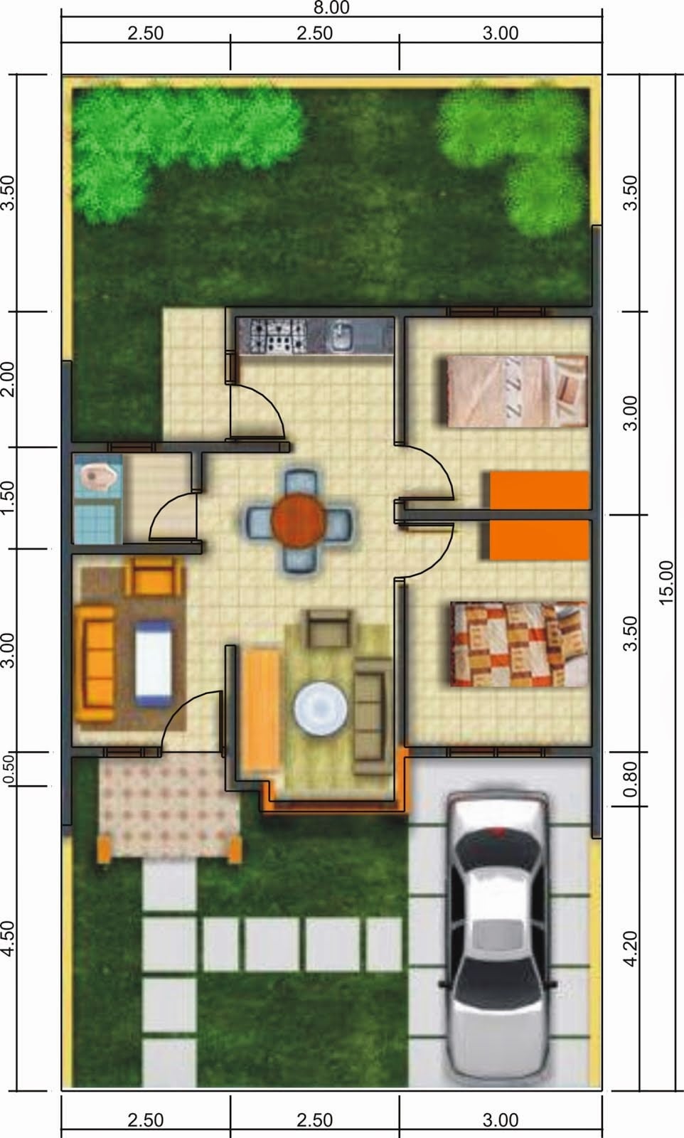 86 Trendy Denah Rumah Minimalis 1 Lantai Paling Terkenal