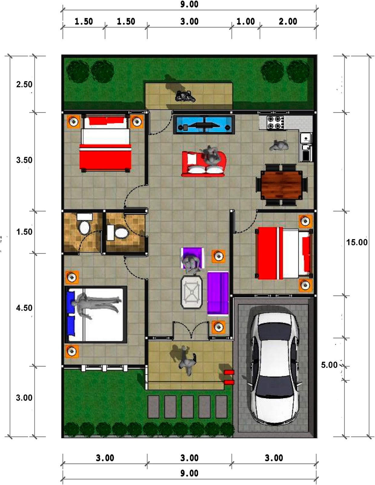 90 Ide Cantik Desain Rumah Type 70 Trend Masa Kini