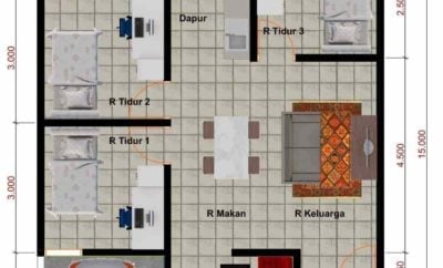 91 Trendy Denah Rumah Sederhana 2 Kamar Trend Masa Kini