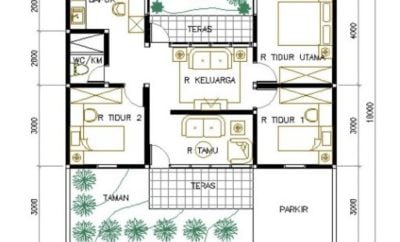 64 Populer Denah Rumah 4 Kamar Tidur 2 Kamar Mandi Istimewa Banget