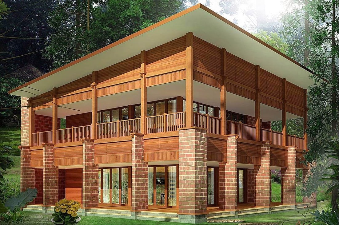 72 Inspirasi Desain Rumah Kayu Jati Istimewa Banget