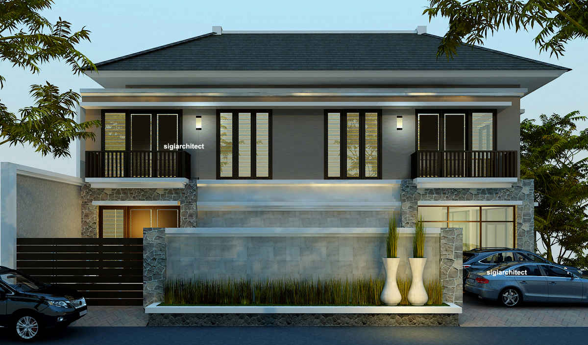 82 Populer Desain Fasad Rumah 2 Lantai Modern Tropis Istimewa Banget