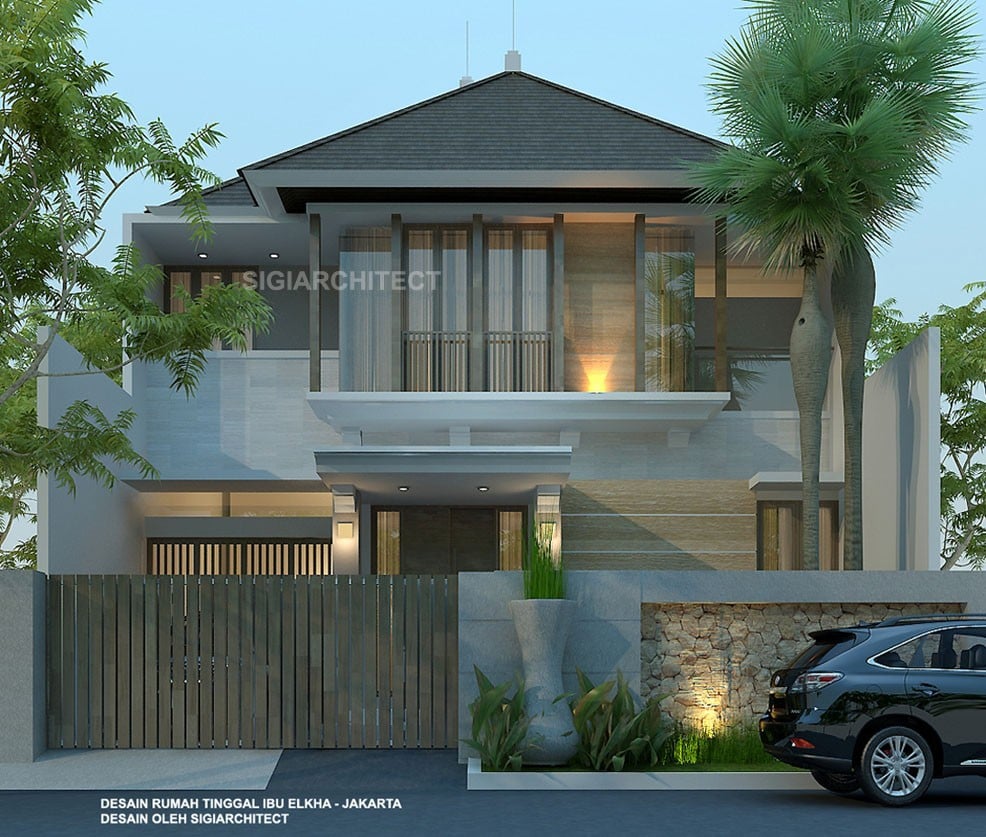 83 Populer Desain Fasad Rumah 2 Lantai Modern Tropis Yang Wajib Kamu Ketahui