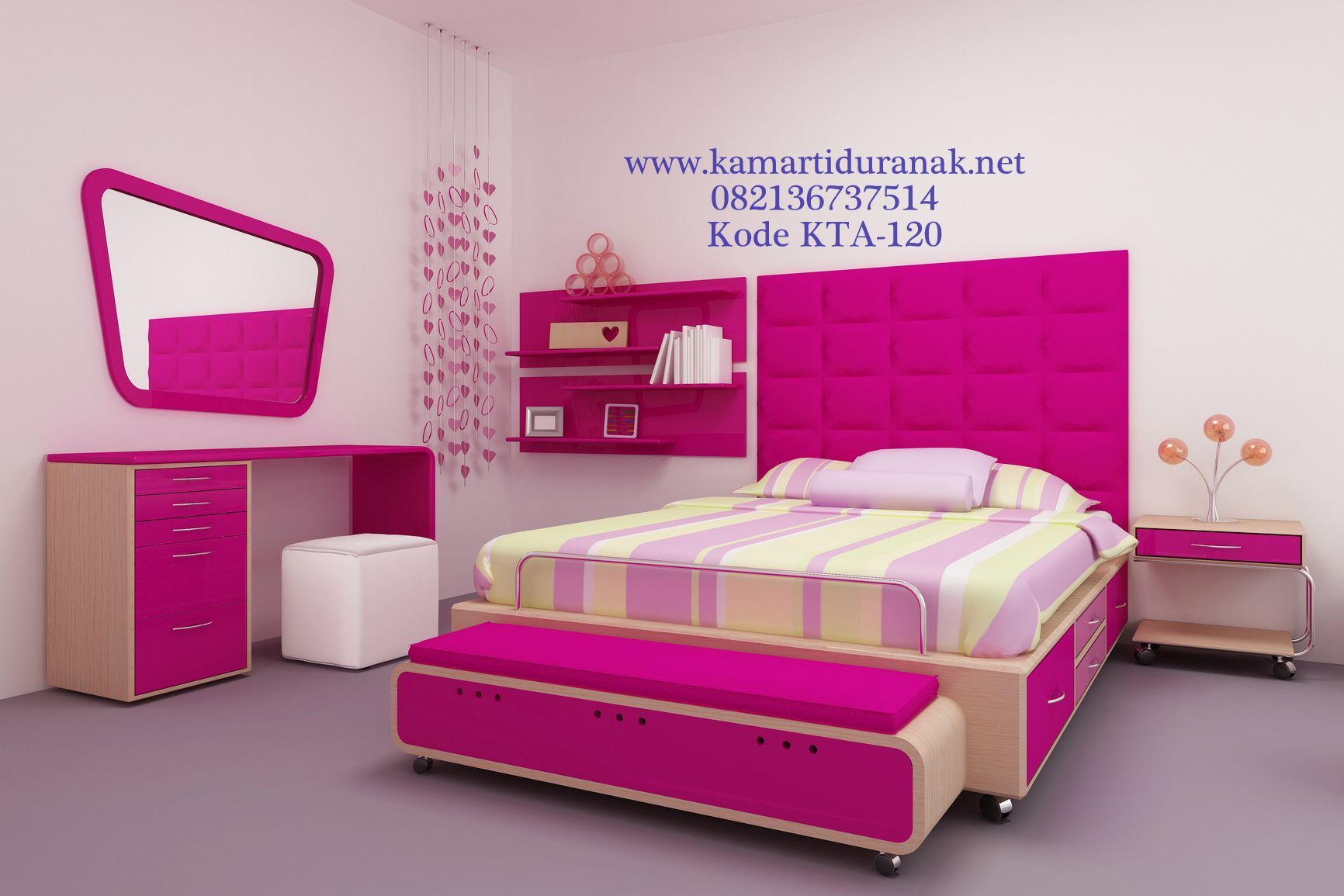 21 Populer Desain Kamar Tidur Anak Remaja Perempuan Modern Warna Pink Paling Banyak di Cari