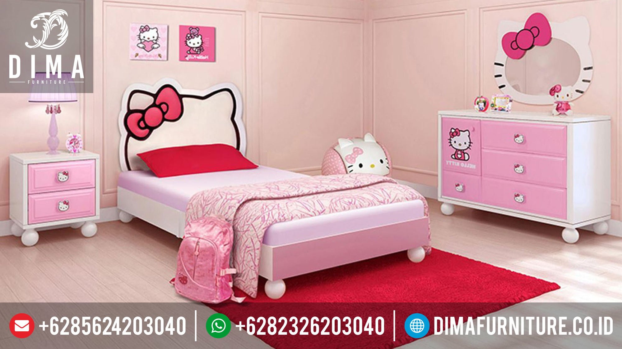 23 Ragam Seni Desain Kamar Tidur Anak Perempuan Hello Kitty Paling Banyak di Cari