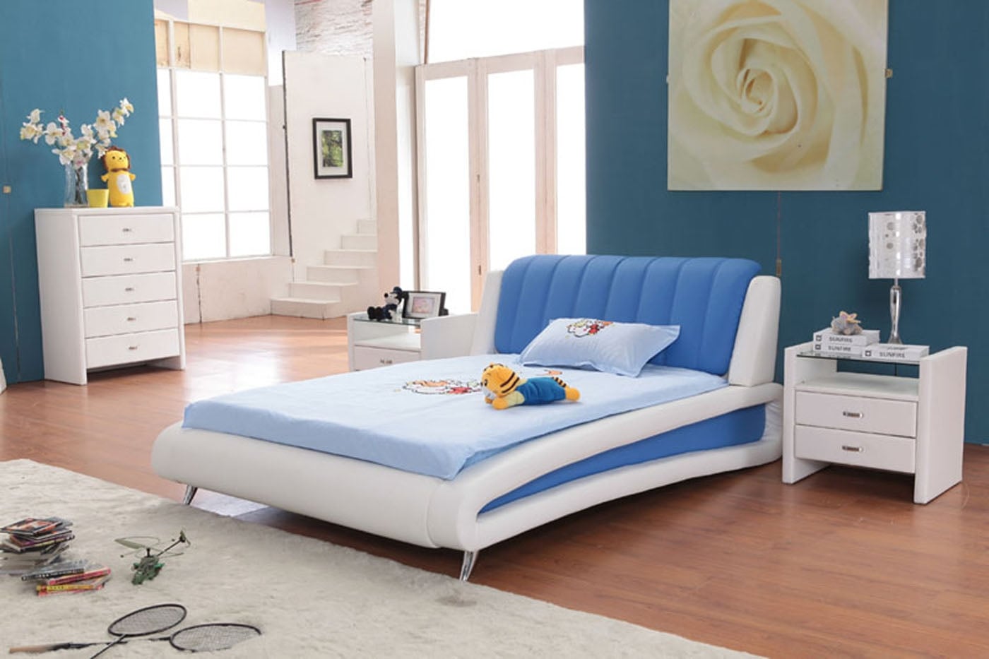 24 Ragam Seni Desain Kamar Tidur Minimalis Warna Biru Paling Populer di Dunia