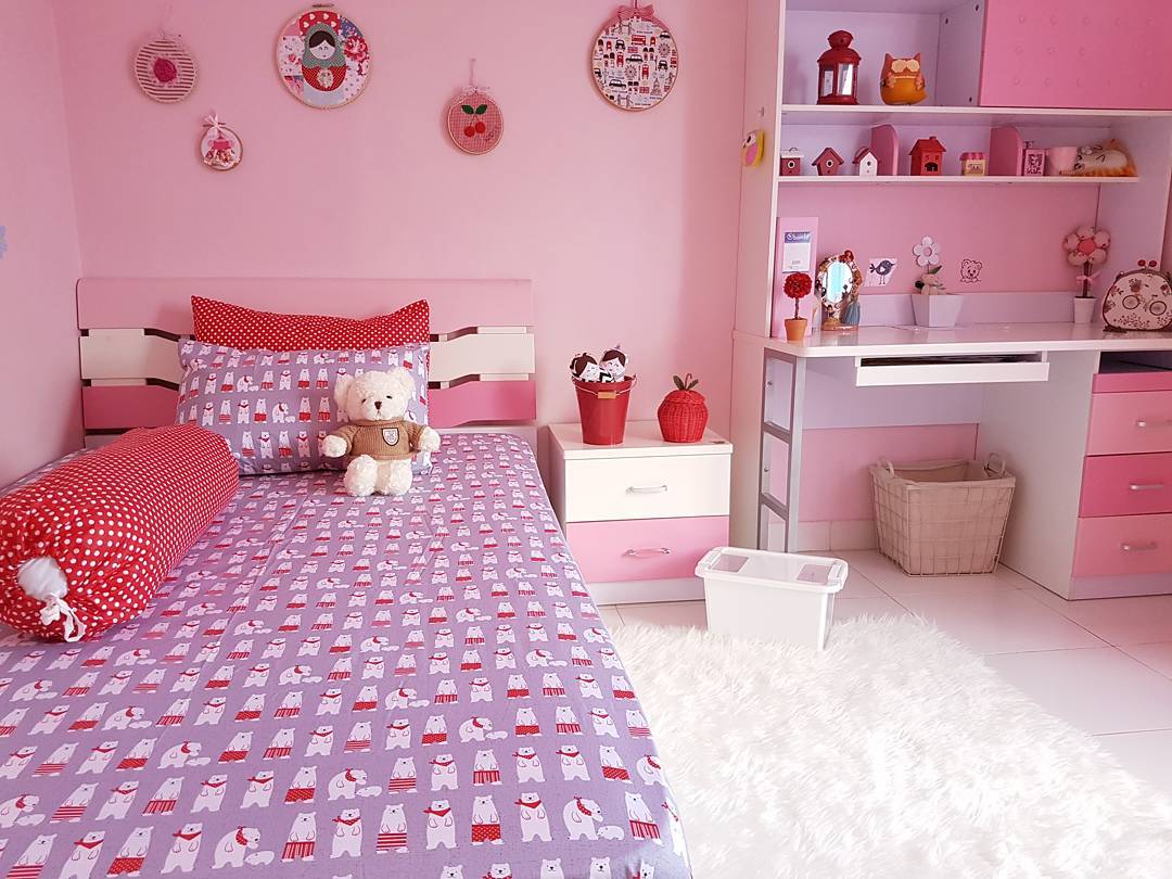 80 Ragam Seni Desain Kamar Tidur Anak Remaja Perempuan Modern Warna Pink Terlengkap