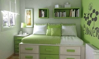 22 Ide Cantik Desain Kamar Minimalis Warna Hijau Paling Terkenal